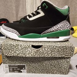 Air Jordan 3 Retro Pine Green Celtics Size 12 Pre-owned 