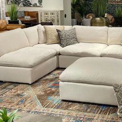Elyza Linen 5-Piece Symmetrical Sectional