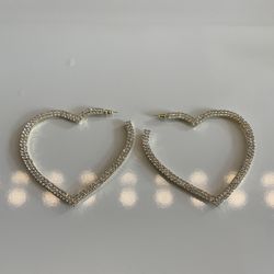 Gold Heart Hoop Earrings