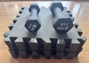 Let’s Workout! One 5lb & One 3lb Weight Plus Foam Mat 