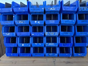 Akrobins Plastic Stackable Storage Bins (#30240) with Length Dividers (#40245)