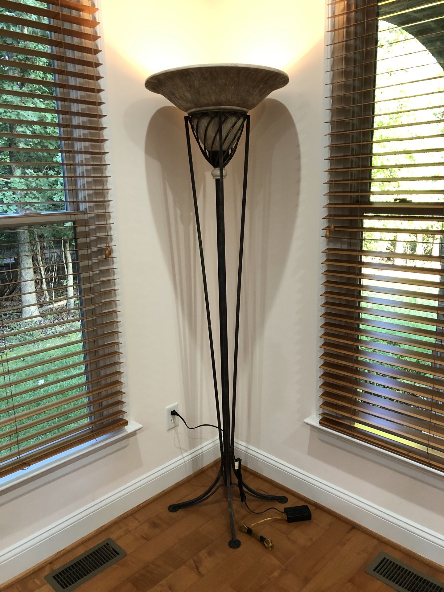 Antique Brass Tall Floor Lamp 