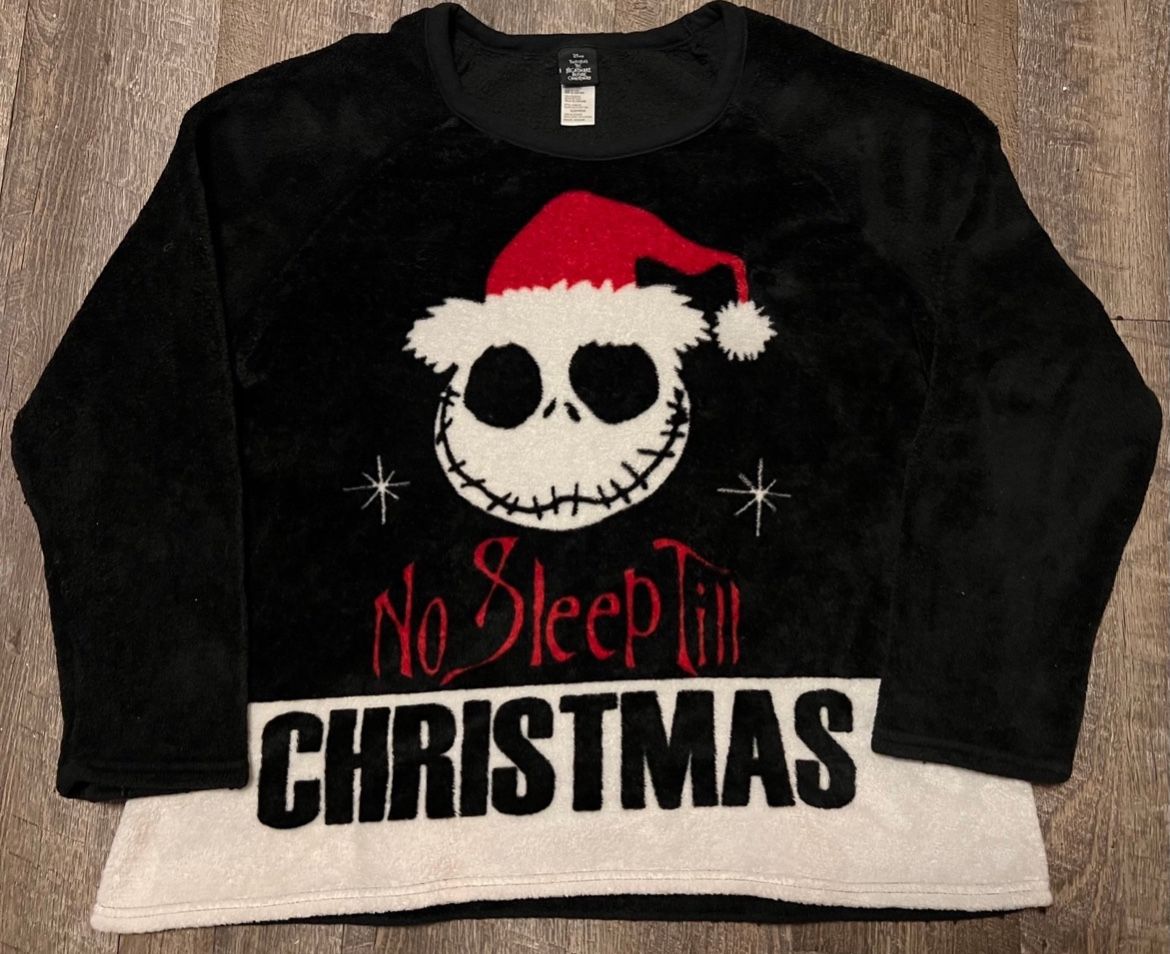Disney Nightmare Before Christmas Womens Fleece Crewneck Sweater Size 2X