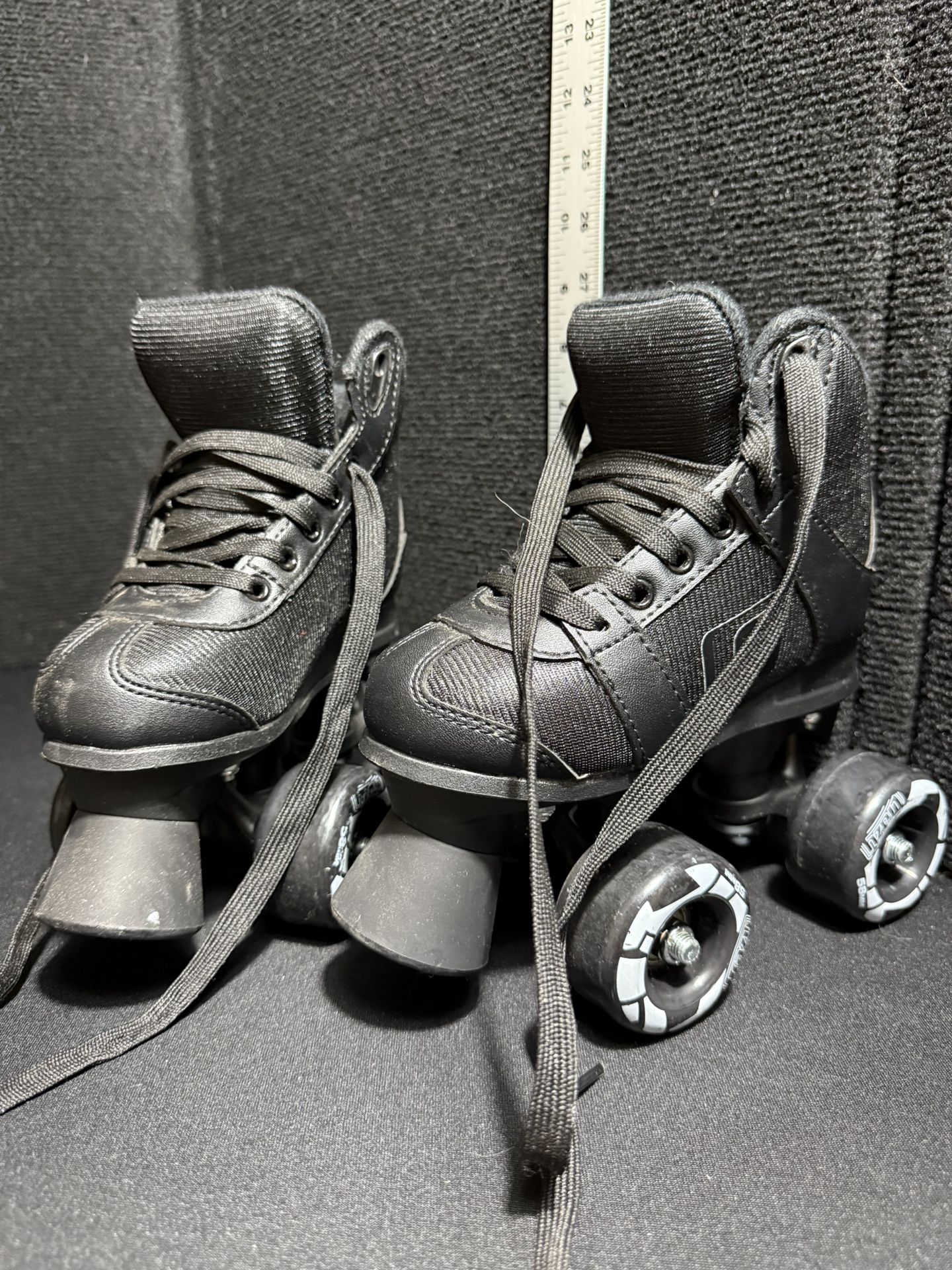 Crazy Skates Youth Roller Skates Black J12-2 Adjustable 