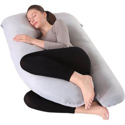 U Shaped Pregnancy Pillows, 55 Inch Full Body Maternity Pillow with Removable Cover, Support for Back, Legs, Belly, Hips, Pregnancy Pillows for Sleepi