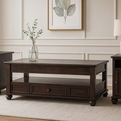 Barilanni Coffee Table with Lift Top and 2 End Tables 
