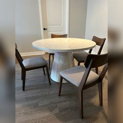 Faux Marble Dining Table Mid Century Modern Chairs - New - Pasadena, CA