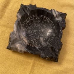 Real black Square Marble Bey-Berk Heavy Cigar Ashtray .