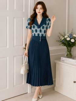 Elegant A-Line Pleated Dress