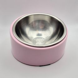 Pink Slanted Dog Bowl, Non-Skid & Non-Spill, Small