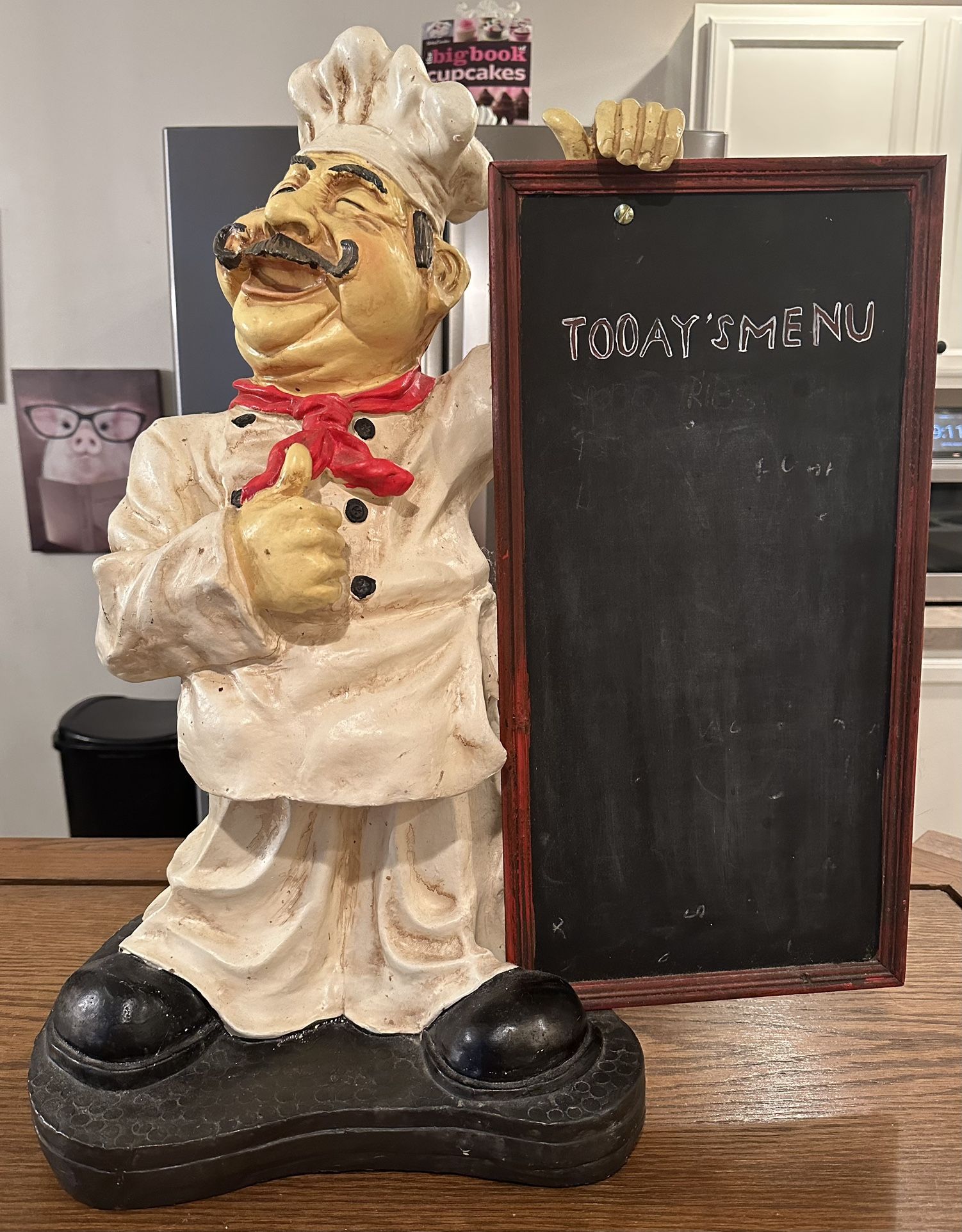 Large Chef Statue w/Menu Chalkboard For Kitchen for Sale in Tacoma, WA ...