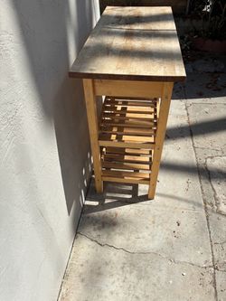 Wooden Kitchen Island with Slatted Shelves From IKEA