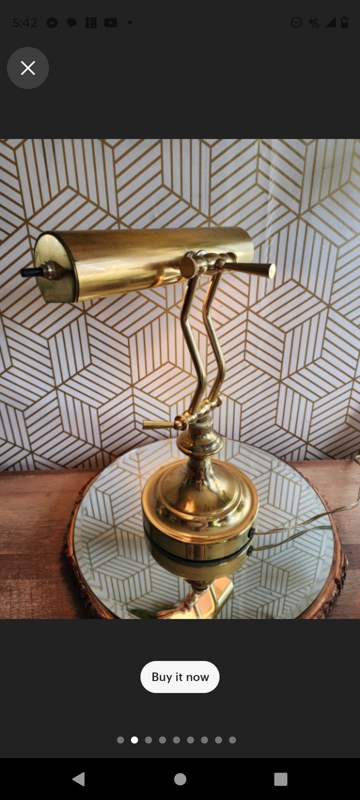 Vintage Brass Adjustable Desk Lamp