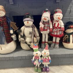 Set Of 7 Snowmen