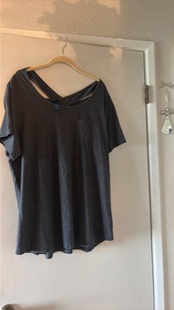 Gray Oversized Short Sleeve Top