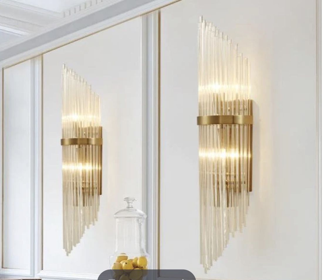 Two : Crystal Wall Sconce Wall Lamp Lighting Fixture