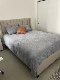 QUEEN BED FRAME HEADBOARD + MATTRESS $200