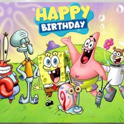 Happy Birthday Backdrop🎉🥳spongebob