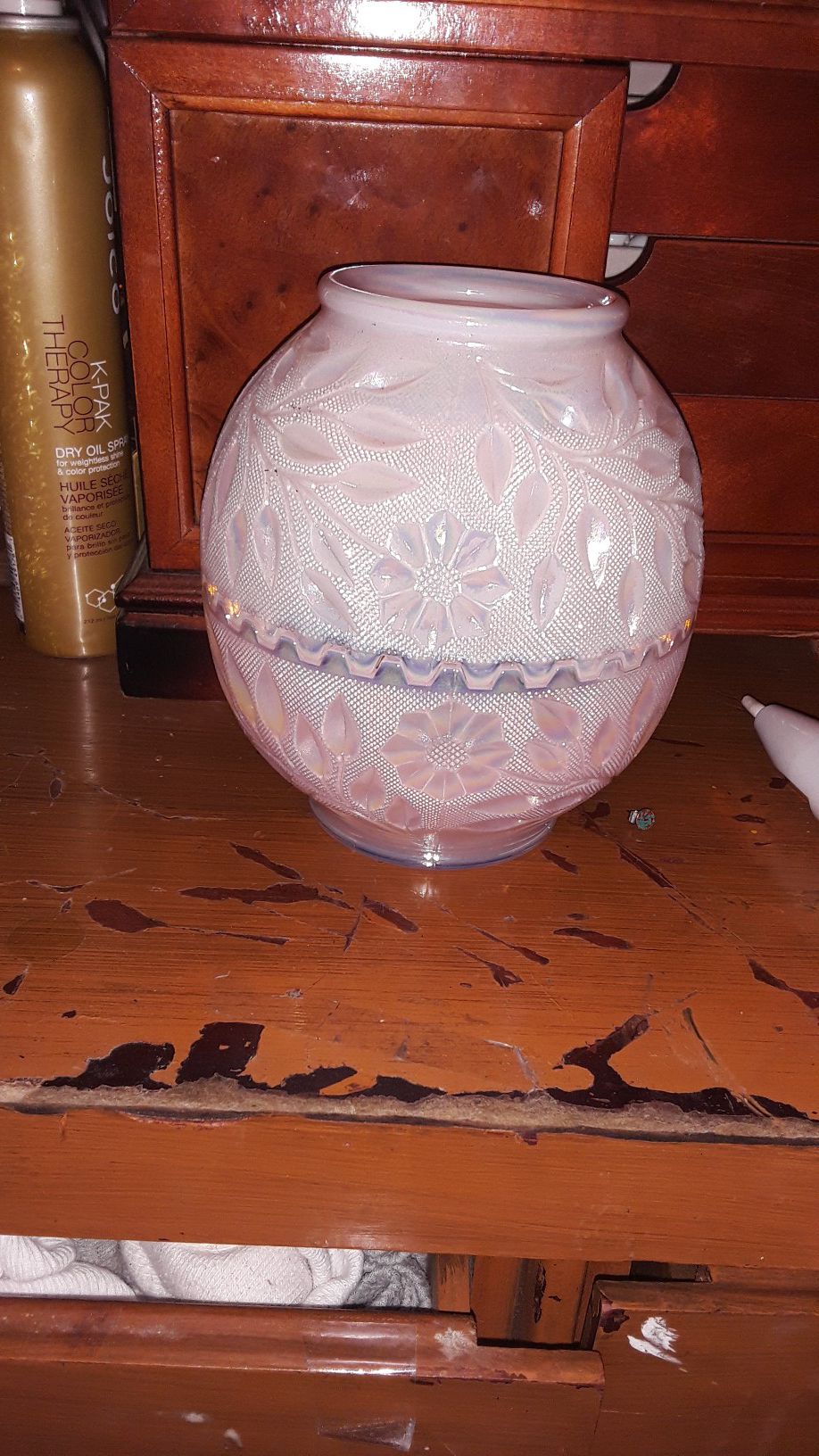 Fenton Carnival glass vase