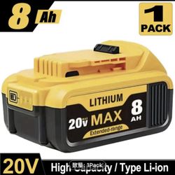 10 ~ 1PACK For DeWalt 20V 20 Volt Max 8.0AH Lithium Battery DCB206 DCB208 DCB204