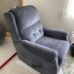 Blue Fabric Recliner