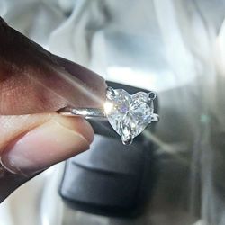 2 Carat Moissanite Diamond Heart Shape Ring Wedding Engagement Ring