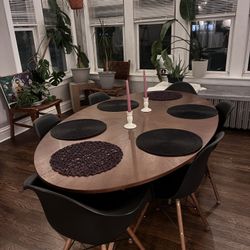Mid Century Oval Dining Table  & 6 Chairs 