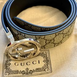 Gucci GG Reversible Supreme Belt 95CM 33-34 Jeans Size 
