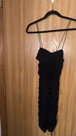 Black Ruched Bodycon  Dress – Size Small