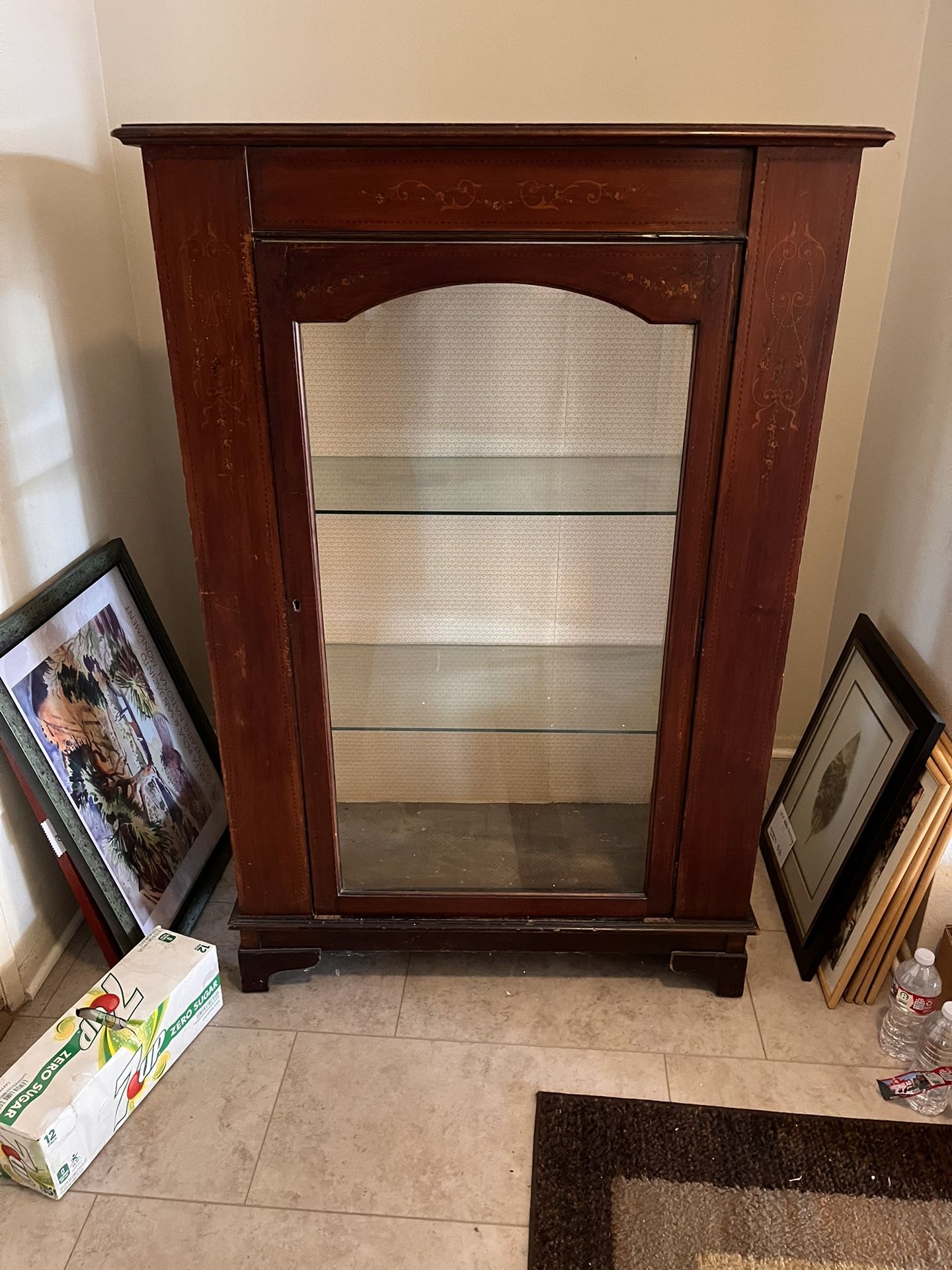 Antique Cabinet With Glass Beautiful