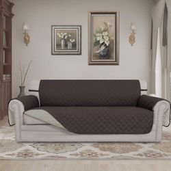 Reversible Couch Cover Chocolate/beige 