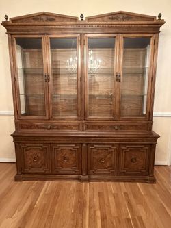 Vintage Glass Display Cabinet - 1950s - Beautiful Wood