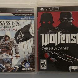 PS3 Video Games Assassin's Creed IV, Wolfenstein The New Order