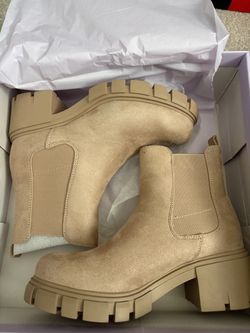 Beige Madden Girl Ankle Boots
