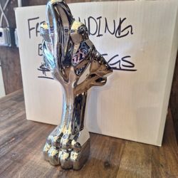 Set of 4 Reclaimed Chromed Cast Iron Bathtub Claw Feet