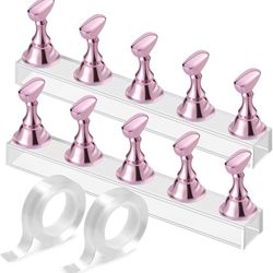 Etercycle Nail Stand Acrylic Nail Art Display Stand Practice Nail Holder for Painting Nails Magnetic Practice Stands with Double-sided Tape For DIY Sa