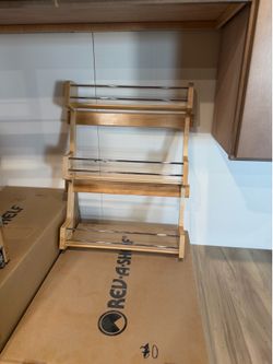 Rev-A-Shelf 21” Wood Door Mount Spice Rack w/ Chrome Rails