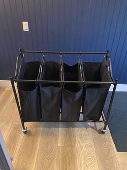 4 section rolling laundry hamper
