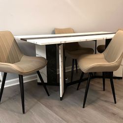 71" Modern Dining Table and 4 Chairs 