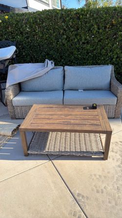Patio sofa and table