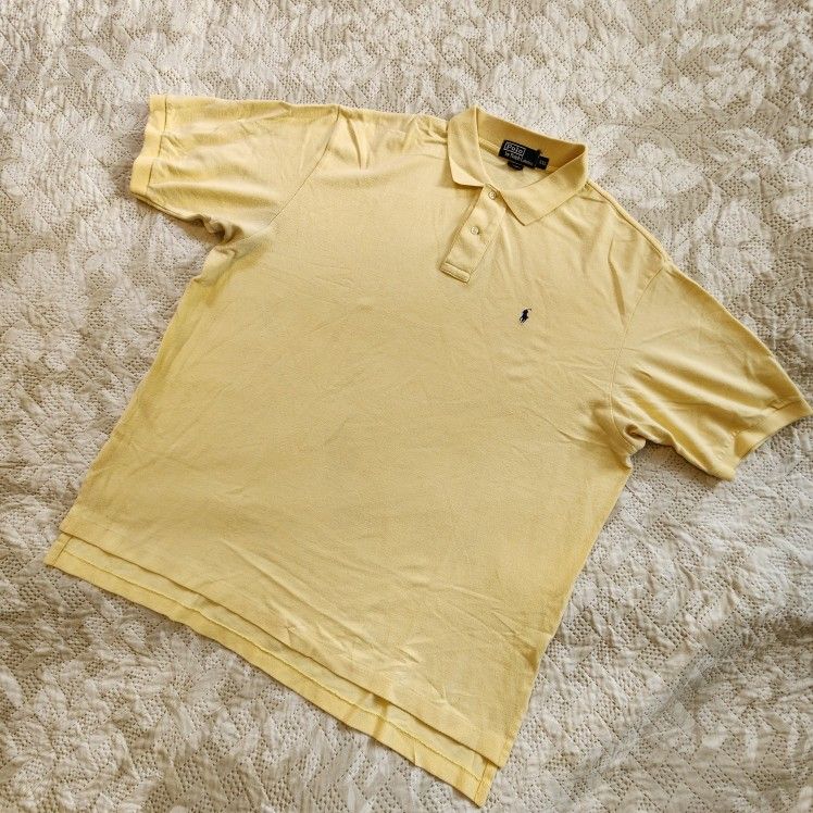 POLO RALPH LAUREN Polo Shirt Mens XXL Short Sleeve Yellow