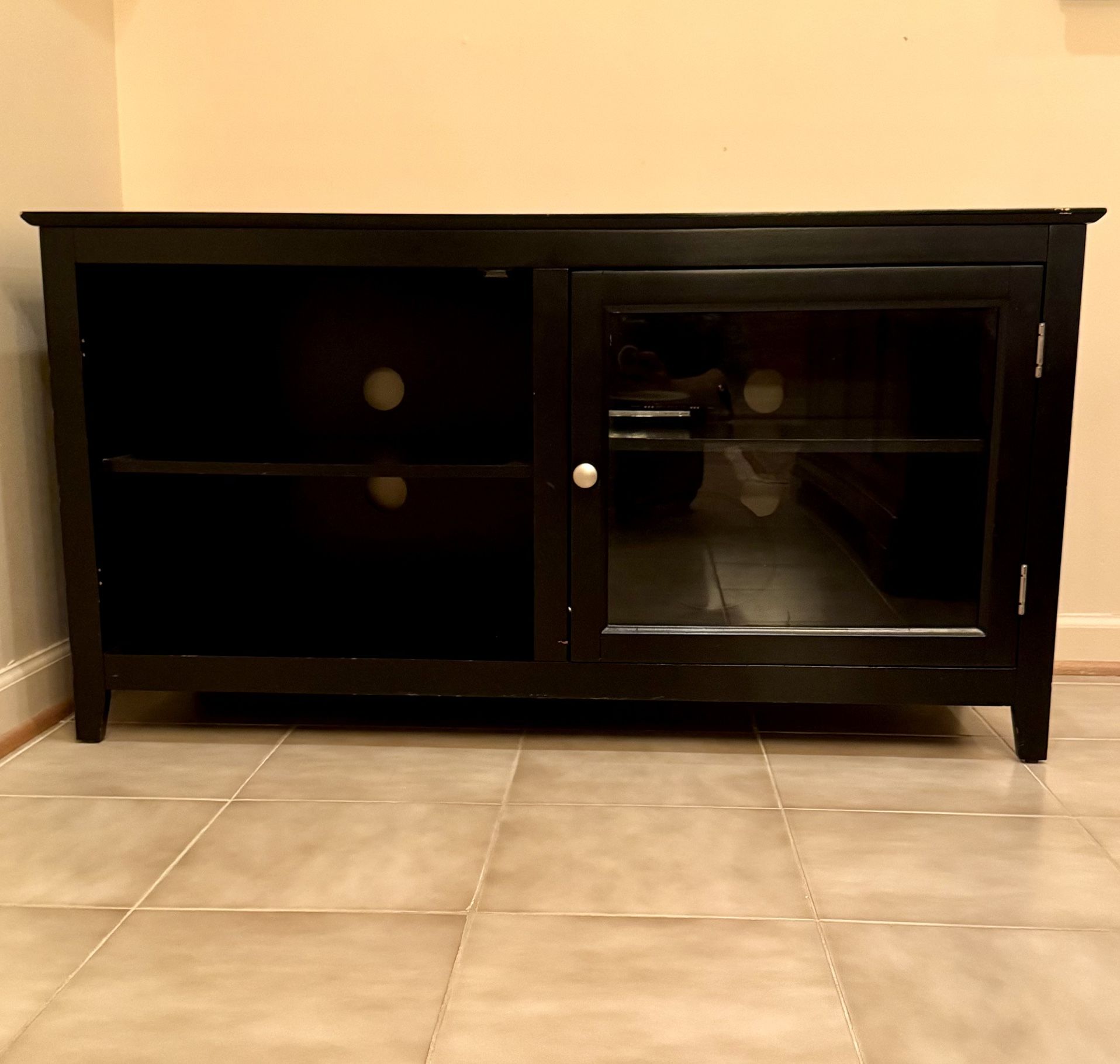 ✨ IKEA Black Glass TV Stand – $75 (2 Available)