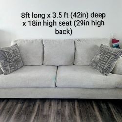 Chenille Off-White Couch & Loveseat