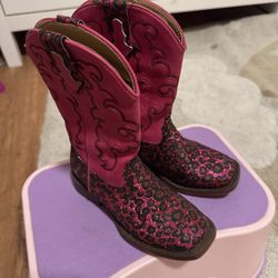 Roper Girls' Glitter Wild Cat Square Toe Cowboy Boots