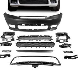 Upper Lower Grill+Skid Plate+Fog Light Frame For Dodge Durango 