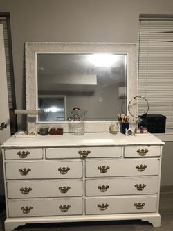 Refurbished All wood dresser and Beautiful mirror. Dresser by Kittinger Buffalo!