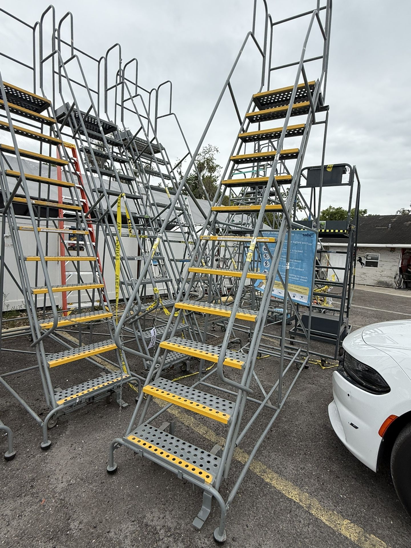 12 Step Rolling Ladder- 450 Lbs Capacity