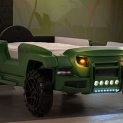 Brand New Green Jeep Design Twin Size Bed Frame 