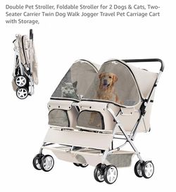RED-Double Pet/Cat Stroller