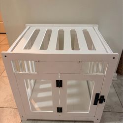 WLO Wooden Dog Crate Furniture (White) – Modern Pet Kennel